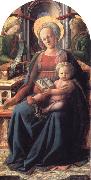 Fra Filippo Lippi Madonna and Child Enthroned with Two Angels oil on canvas